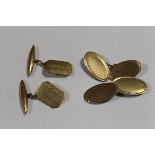 260 - TWO PAIRS OF 9CT GOLD CUFFLINKS - APPROX WEIGHT 9.5 G