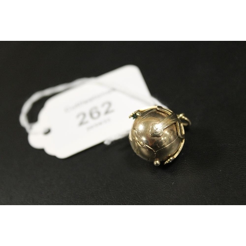 262 - A YELLOW METAL MASONIC PUZZLE BALL - STAMPED MADE IN ENGLAND