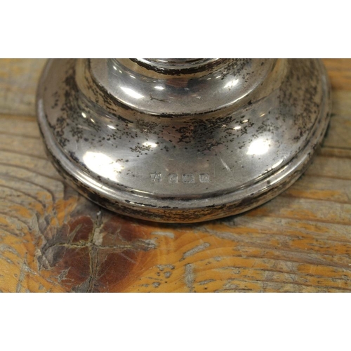 281 - A HALLMARKED SILVER CANDLESTICK