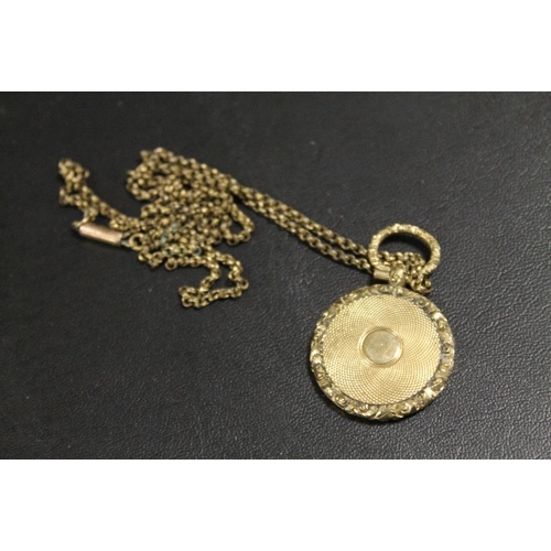 299 - EARLY ANTIQUE 19TH CENTURY MORNING LOCKET AND CHAIN