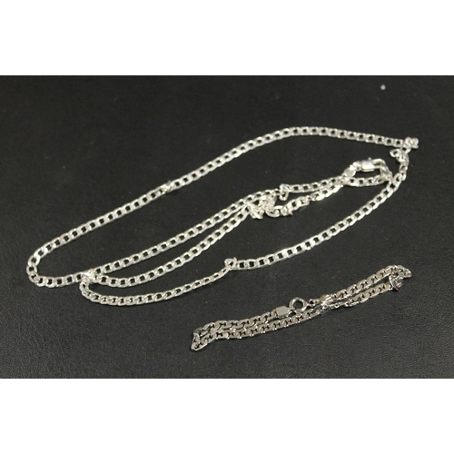 308 - MENS HALLMARKED SILVER CURB LINK NECK CHAIN AND BRACELET