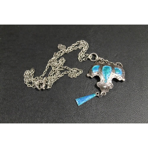 320 - ANTIQUE SILVER AND ENAMEL ART-NOUVEAU NECKLACE