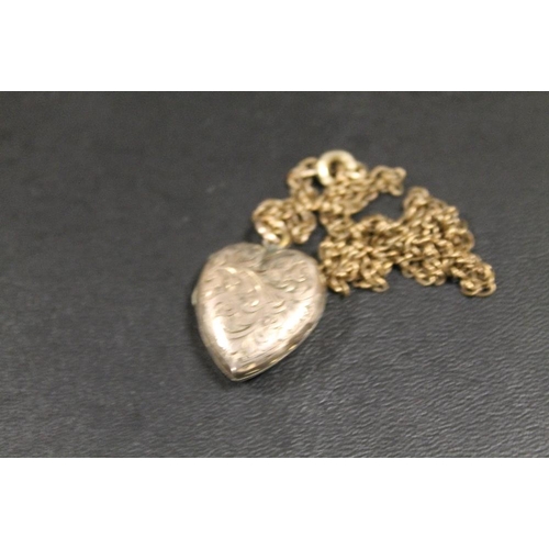 325 - VICTORIAN ENGRAVED LOCKET AND CHAIN