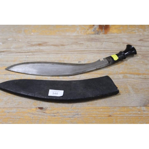 346 - A VINTAGE KUKRI IN SHEATH