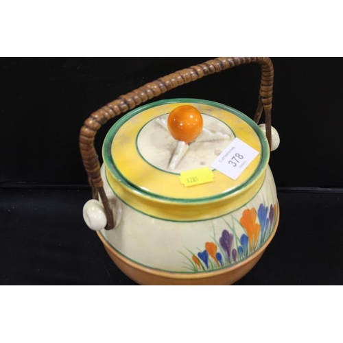 378 - CLARICE CLIFF CROCUS BISCUIT BARREL