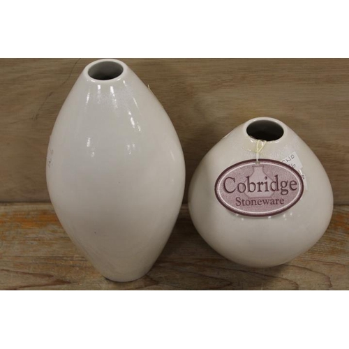 386 - TWO LARGE WHITE COBRIDGE STONEWARE VASES