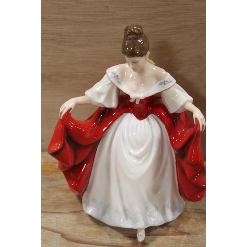 393 - A ROYAL DOULTON FIGURINE 'SARA', TOGETHER WITH A LLADRO AND A NAO FIGURE PLUS ANOTHER (4)