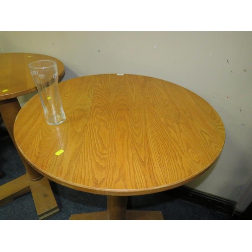 712 - THREE MODERN TALL WOODEN BISTRO TABLES