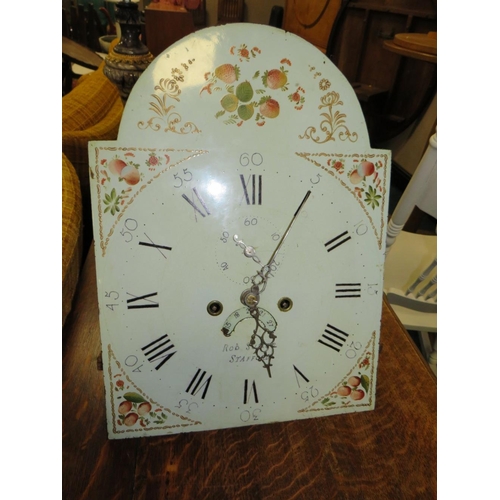 714 - A LOCAL STAFFORD ANTIQUE LONGCASE CLOCK H-210 CM (2 WEIGHTS AND PENDULUM)