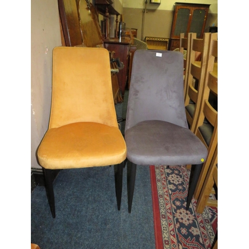 718 - A PAIR OF MODERN UPHOLSTERED DINING CHAIRS