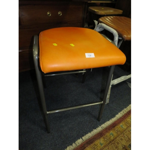 736 - A MODERN ORANGE STOOL