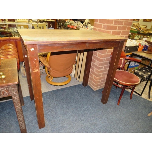 742 - A TALL WOODEN PUB STYLE TABLE