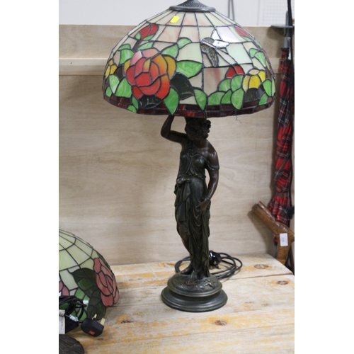 184 - FIVE ASSORTED LAMPS TO INCLUDE A BANKERS LAMP TYPE EXAMPLE