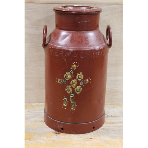 186 - LARGE VINTAGE HANDPAINTED MILK CHURN