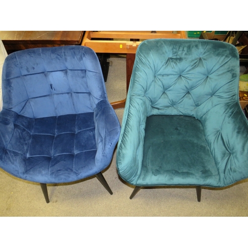 754 - A MIXED SET OF SEVEN UPHOLSTERED DINING CHAIRS