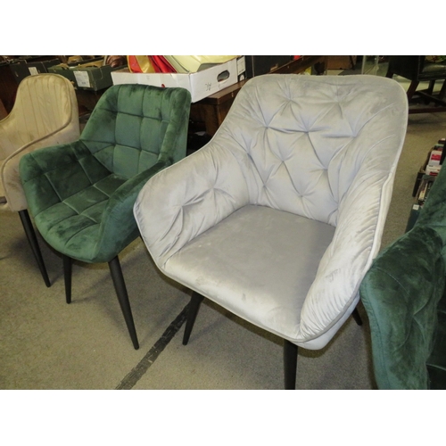 754 - A MIXED SET OF SEVEN UPHOLSTERED DINING CHAIRS