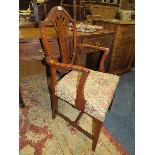 755 - AN ANTIQUE MAHOGANY ARMCHAIR