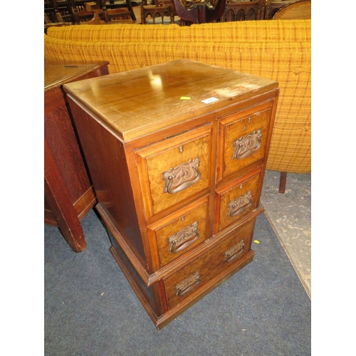 760 - AN EDWARDIAN BANK OF FIVE DRAWERS S/D