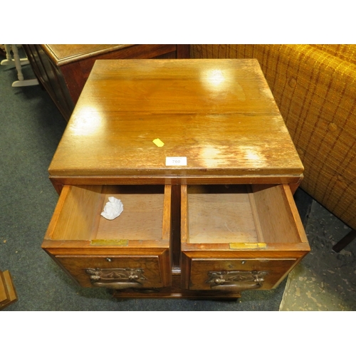 760 - AN EDWARDIAN BANK OF FIVE DRAWERS S/D