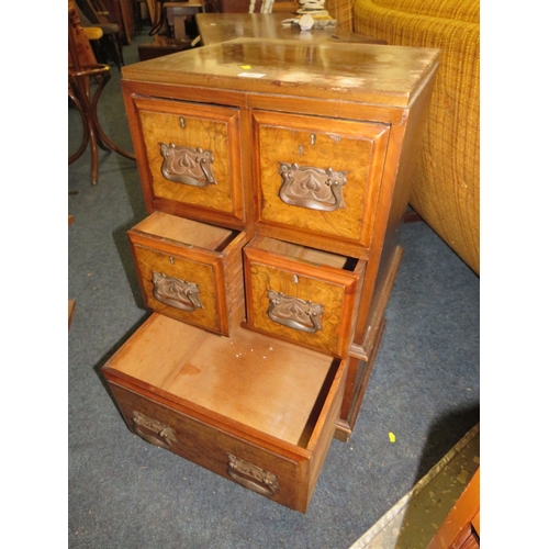 760 - AN EDWARDIAN BANK OF FIVE DRAWERS S/D