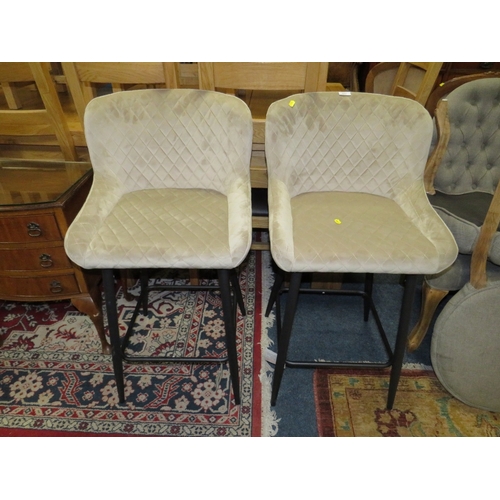 771 - A PAIR OF MODERN UPHOLSTERED STOOLS