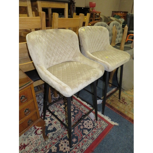 771 - A PAIR OF MODERN UPHOLSTERED STOOLS