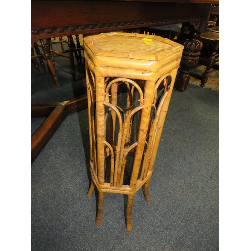 786 - A MARBLE TOPPED OCCASIONAL TABLE TOGETHER WITH ANOTHER TABLE AND A WICKER STAND (3)