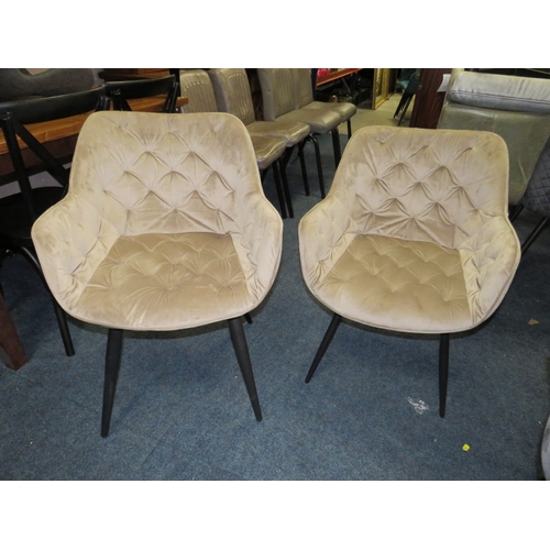 794 - TWO PAIRS OF UPHOLSTERED DINING CHAIRS