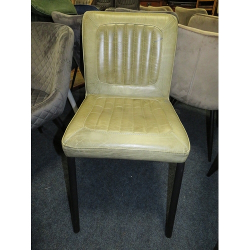 795 - THREE ASSORTED LEATHER DINING CHAIRS