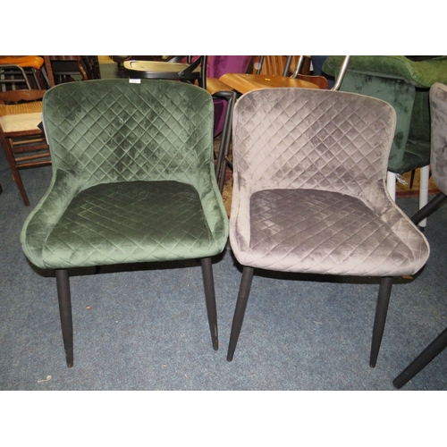 796 - A PAIR OF UPHOLSTERED DINING CHAIRS