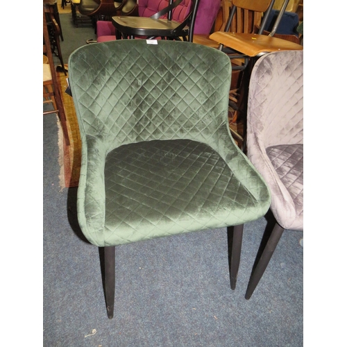 796 - A PAIR OF UPHOLSTERED DINING CHAIRS