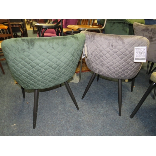 796 - A PAIR OF UPHOLSTERED DINING CHAIRS