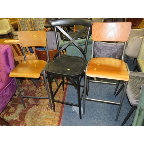 797 - THREE ASSORTED BAR STOOLS