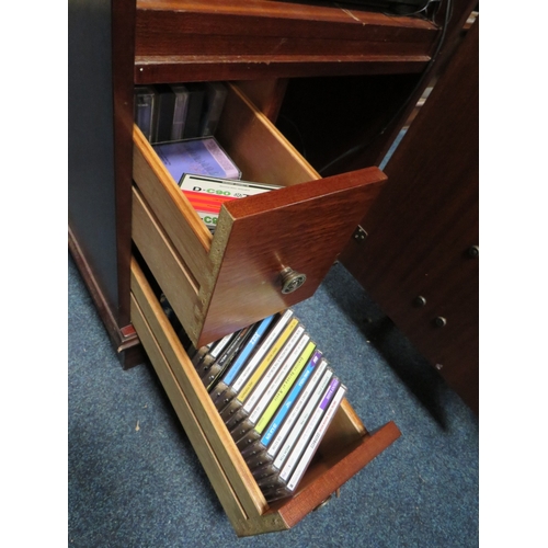 798 - A SHARP HI-FI AND SPEAKERS IN CABINET - HOUSE CLEARANCE