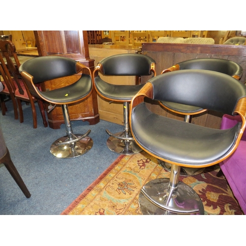 800 - A SET OF FOUR MODERN SWIVEL BAR STOOLS A/F