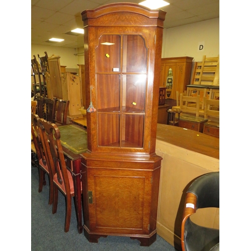 801 - A REPRODUCTION WALNUT CORNER CABINET