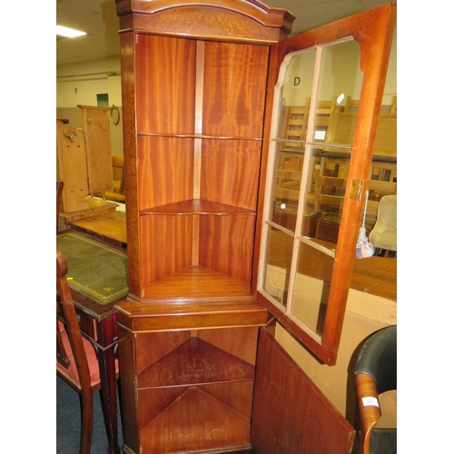 801 - A REPRODUCTION WALNUT CORNER CABINET