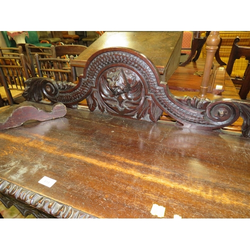 814 - A VICTORIAN CARVED OAK SIDE TABLE W-106 CM