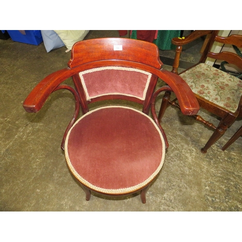 745 - A 20TH CENTURY OAK BENTWOOD ARMCHAIR