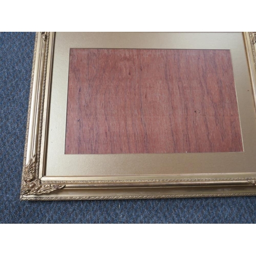 31 - A LATE 19TH / EARLY 20TH CENTURY DECORATIVE GOLD WATERCOLOUR FRAME, with corner embellishments, with... 