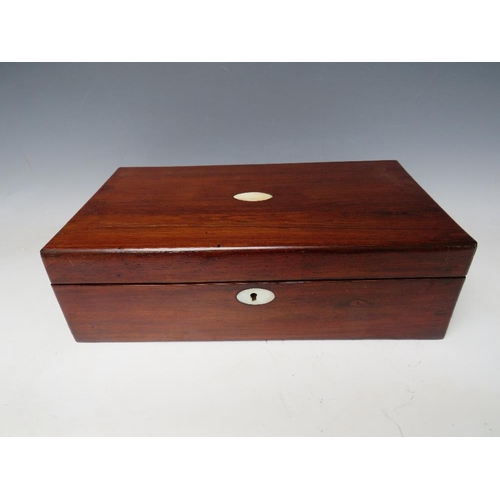 506 - A 19TH CENTURY MAHOGANY WRITING SLOPE, W 40 cm