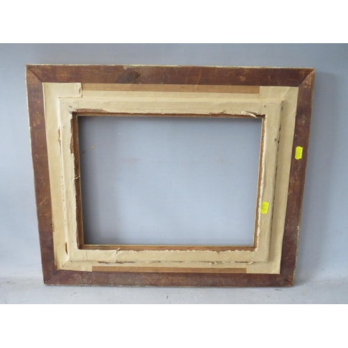 52 - A 19TH CENTURY GOLD FRAME, with decoration to inner edge and gold slip, frame W 6.5 cm, slip rebate ... 