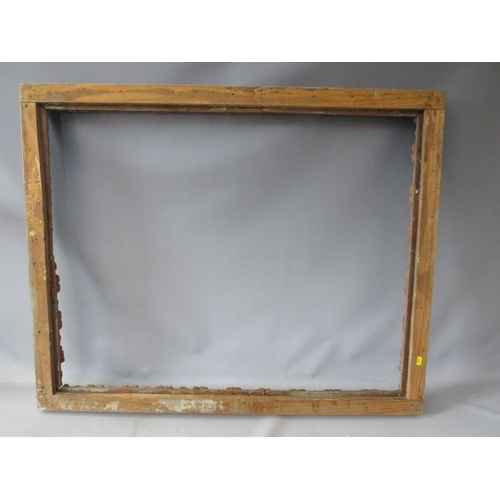 57 - A LATE 18TH / EARLY 19TH CENTURY CARVED WOODEN DECORATIVE FRAME, frame W 6 cm, rebate 98 x 77 cm