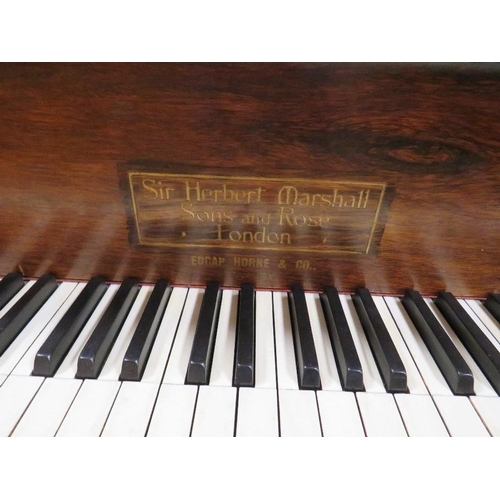 612 - A 19TH CENTURY MAHOGANY CASED BABY GRAND PIANO BY SIR HERBERT MARSHALL SONS & ROSE, LONDON