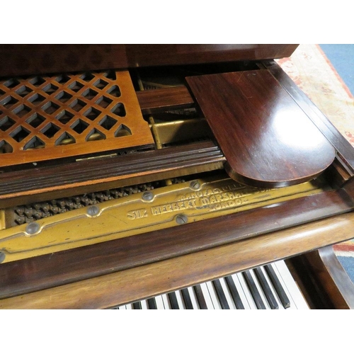 612 - A 19TH CENTURY MAHOGANY CASED BABY GRAND PIANO BY SIR HERBERT MARSHALL SONS & ROSE, LONDON