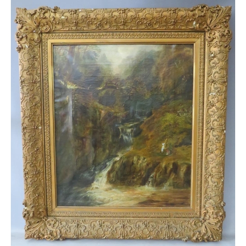 95 - THE REVEREND WILLIAM HORNER (XVIII-XIX). English school, wooded rocky river scape with waterfall. a ... 