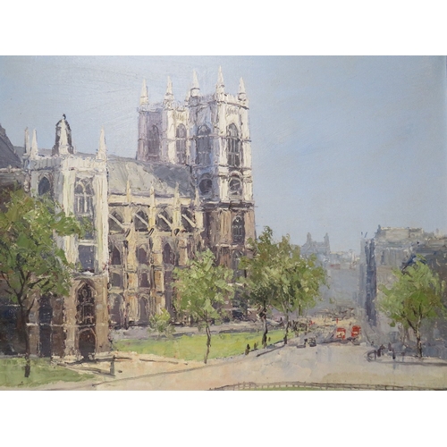 94 - MARCUS (XX). A study of Westminster Abbey, signed lower right, oil on canvas, framed, 39 x 49 cm