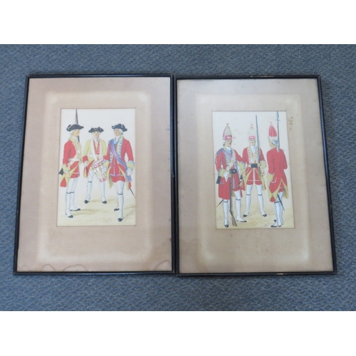 91 - E.V. HOWELL. A pair of studies of soldiers in full dress, Office, Private and Sergeant of The Grenad... 