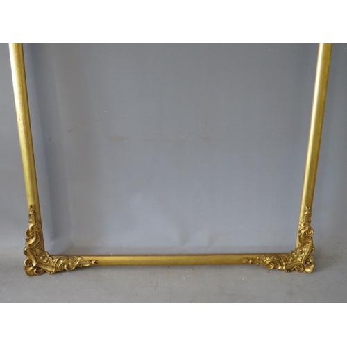 30 - A LATE 19TH / EARLY 20TH CENTURY DECORATIVE GOLD WATERCOLOUR FRAME, with corner embellishments, aver... 