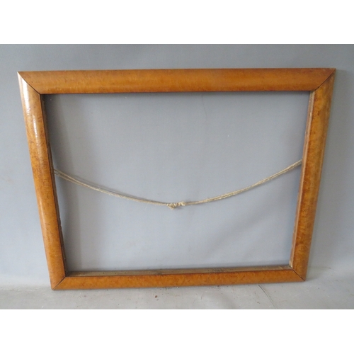 35 - THREE 19TH CENTURY MAPLE PICTURE FRAMES, average frame W 4 cm, rebates 61 x 46 cm, 41 x 54 cm, 50 x ... 